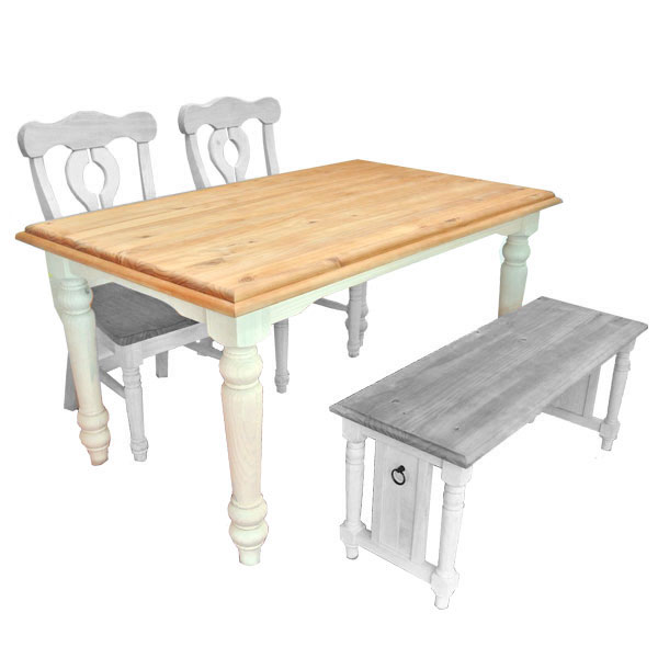 フレンチカントリー家具 【パインファクトリー】 140ミルキーダイニングテーブル ４人用食卓 テーブル単品