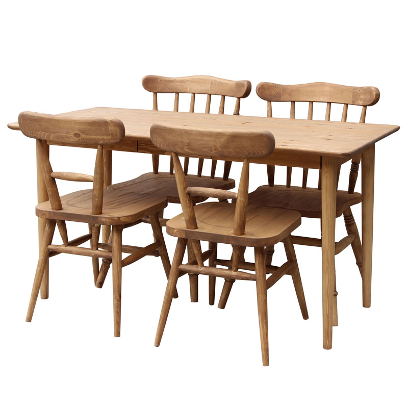 【カントリーナチュラルパイン家具】 Pine Furniture coto135ダイニング5点セット