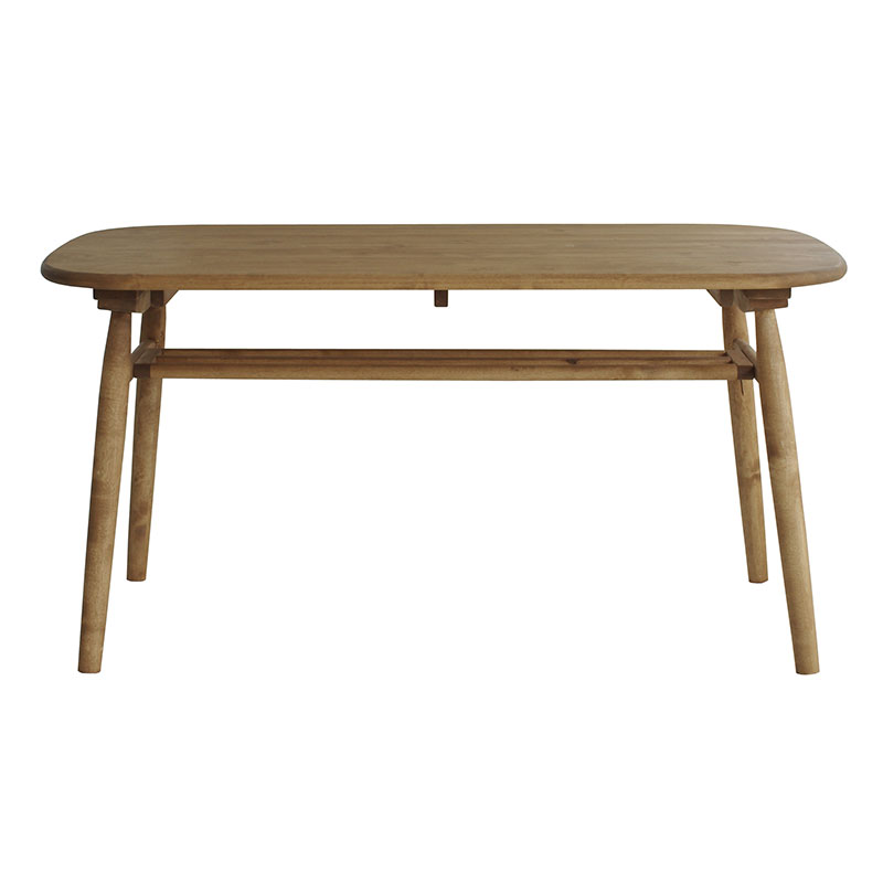 ナチュラル家具 アンジー ４人用食卓  角の丸いテーブル [ロジー 140ダイニングテーブル]  オイル塗装