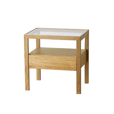 【国産家具】 レクサス 50サイドテーブル ホワイトオーク材の木目が美しい家具
