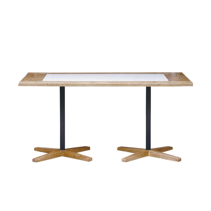 ナチュラル家具 アンジー カフェの雰囲気を楽しめるテーブル  [トフィー テーブル 135×75 タイル天板] 　