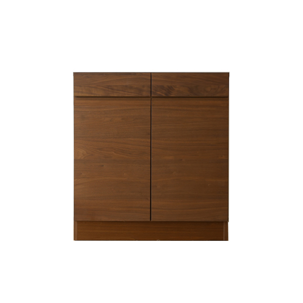 【国産家具】 レッチェ 80薄型キャビネット ウォールナット材の木目が美しい家具