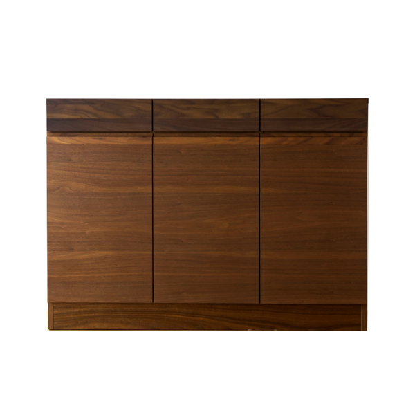 【国産家具】 レクサス 120薄型キャビネット ウォールナット材の木目が美しい家具