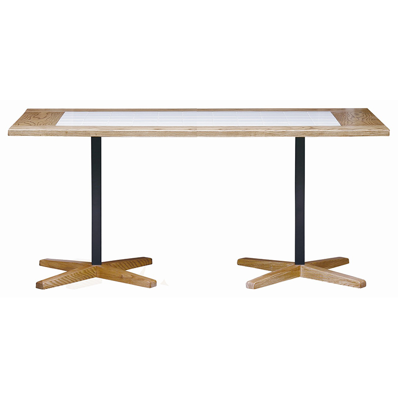 ナチュラル家具 アンジー カフェの雰囲気を楽しめるテーブル  [トフィー テーブル 150×80 タイル天板] 