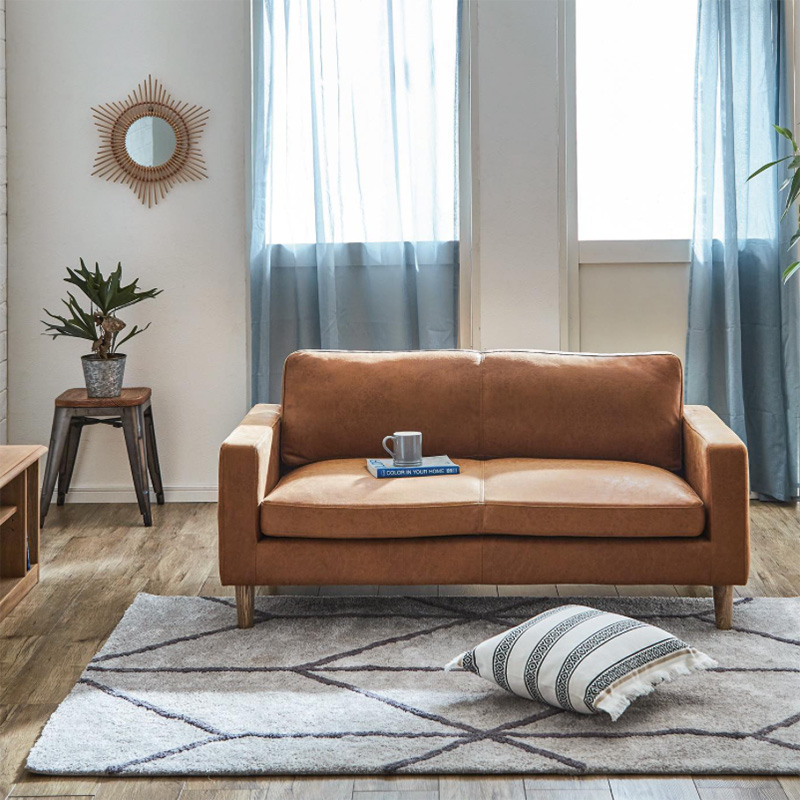 シンプルな2人がけソファー 2シーター 幅156] 2人掛け 天然木脚